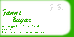 fanni bugar business card
